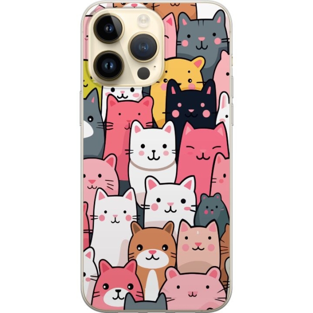Mobiele hoes voor Apple iPhone 15 Pro Max met Kattenpatroon ontwerp