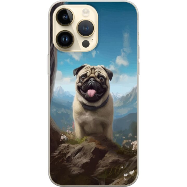 Mobiele hoes voor Apple iPhone 15 Pro Max met Blije Hond ontwerp