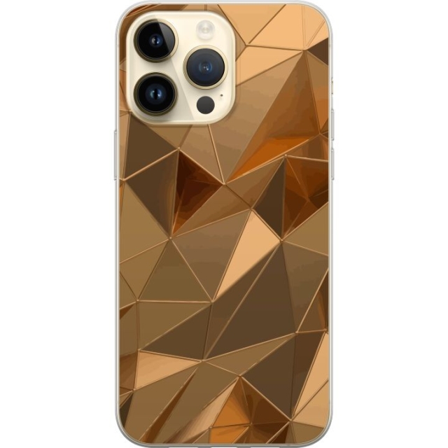 Mobiele hoes voor Apple iPhone 15 Pro Max met 3D Goud ontwerp
