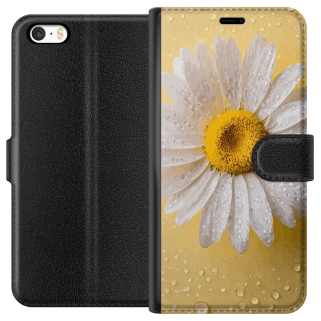 Portemonnee-hoesje voor Apple iPhone 5 met Porseleinbloem ontwerp
