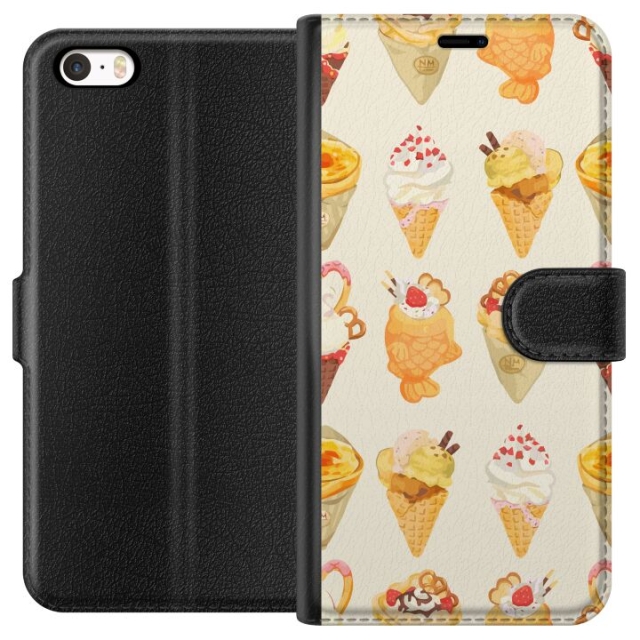 Portemonnee-hoesje voor Apple iPhone 5 met Glasachtig ontwerp