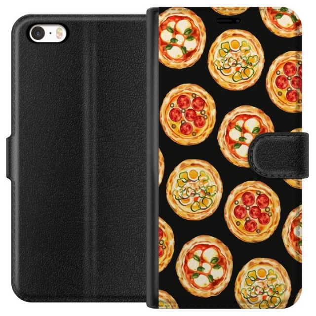 Portemonnee-hoesje voor Apple iPhone 5 met Pizza ontwerp