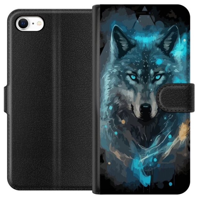 Portemonnee-hoesje voor Apple iPhone 6 met Wolf ontwerp
