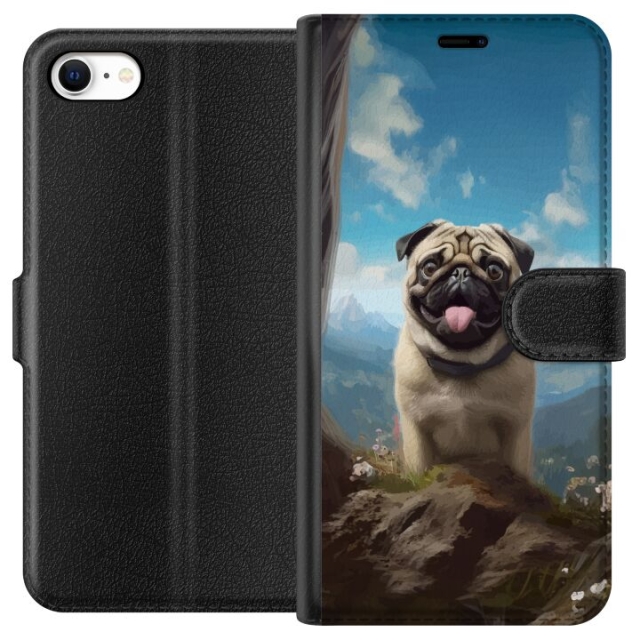 Portemonnee-hoesje voor Apple iPhone 6s met Blije Hond ontwerp