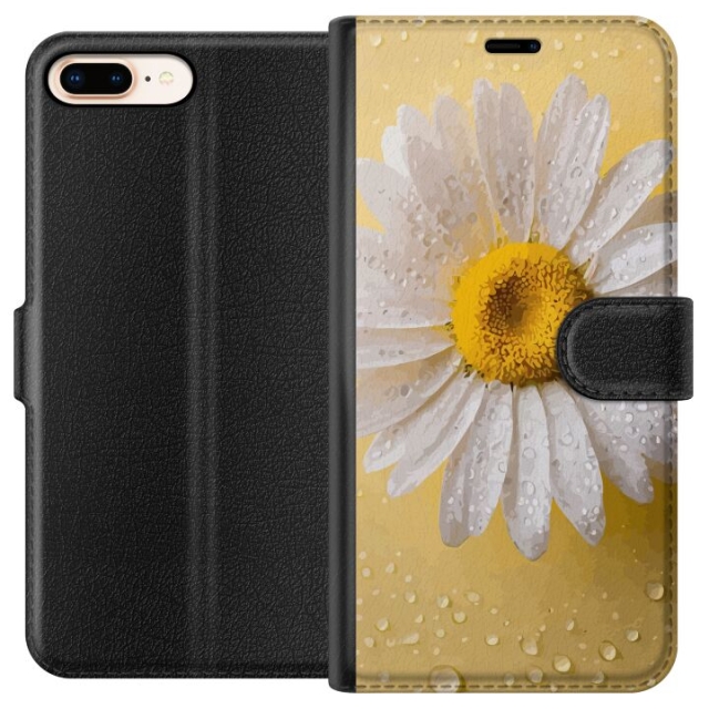 Portemonnee-hoesje voor Apple iPhone 7 Plus met Porseleinbloem ontwerp