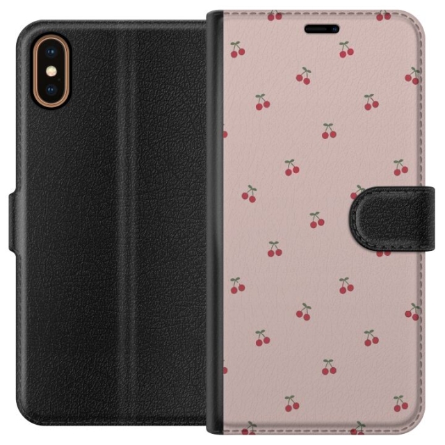 Portemonnee-hoesje voor Apple iPhone X met Kersen ontwerp
