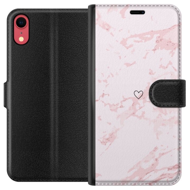 Portemonnee-hoesje voor Apple iPhone XR met Roze Hart ontwerp