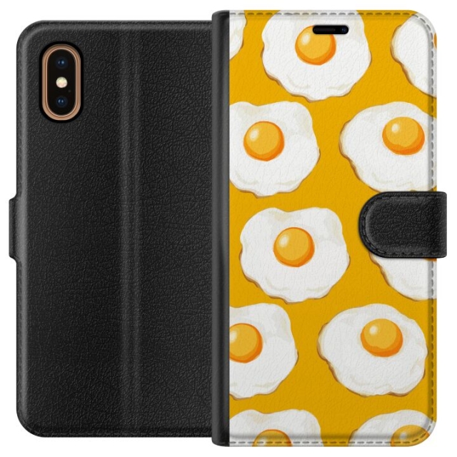 Portemonnee-hoesje voor Apple iPhone XS Max met Gebakken ei ontwerp