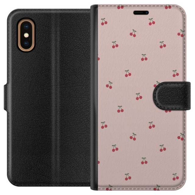 Portemonnee-hoesje voor Apple iPhone XS Max met Kersen ontwerp