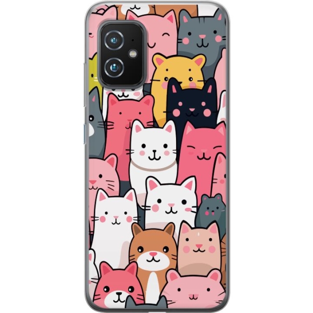 Mobiele hoes voor Asus Zenfone 8 met Kattenpatroon ontwerp