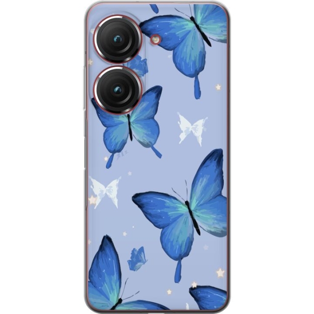 Mobiele hoes voor Asus Zenfone 9 met Blauwe vlinders ontwerp