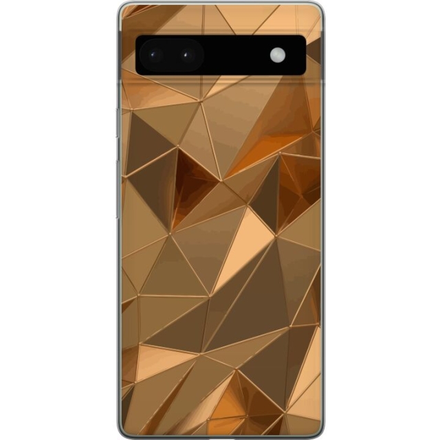 Mobiele hoes voor Google Pixel 6a met 3D Goud ontwerp