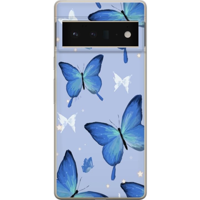 Mobiele hoes voor Google Pixel 6 Pro met Blauwe vlinders ontwerp