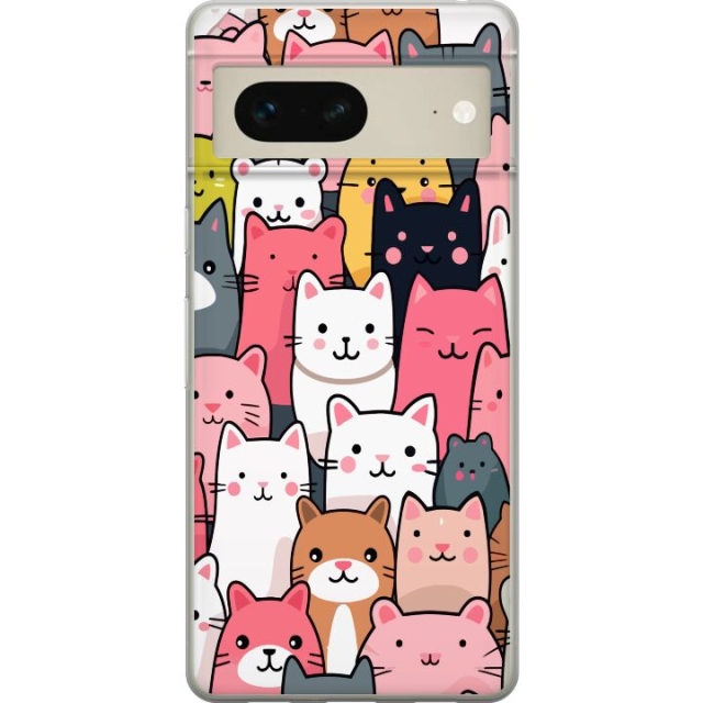 Mobiele hoes voor Google Pixel 7 met Kattenpatroon ontwerp