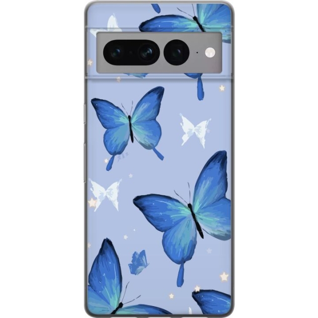 Mobiele hoes voor Google Pixel 7 Pro met Blauwe vlinders ontwerp