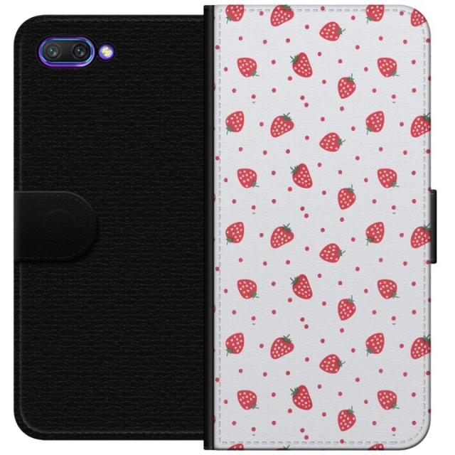 Portemonnee-hoesje voor Honor 10 met Aardbeien ontwerp