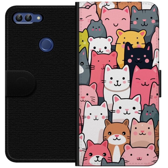 Portemonnee-hoesje voor Huawei P smart met Kattenpatroon ontwerp