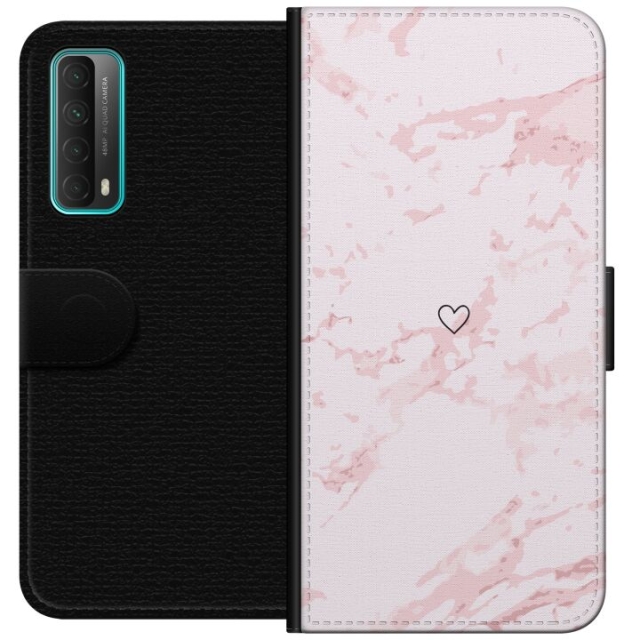 Portemonnee-hoesje voor Huawei P smart 2021 met Roze Hart ontwerp