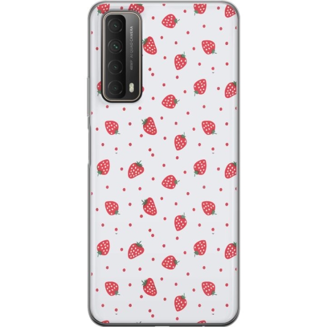 Mobiele hoes voor Huawei P smart 2021 met Aardbeien ontwerp