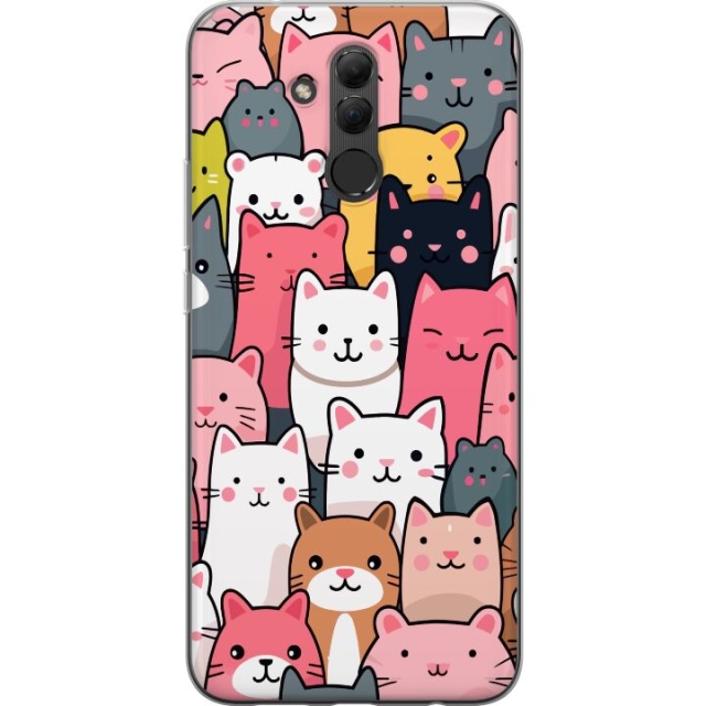 Mobiele hoes voor Huawei Mate 20 lite met Kattenpatroon ontwerp