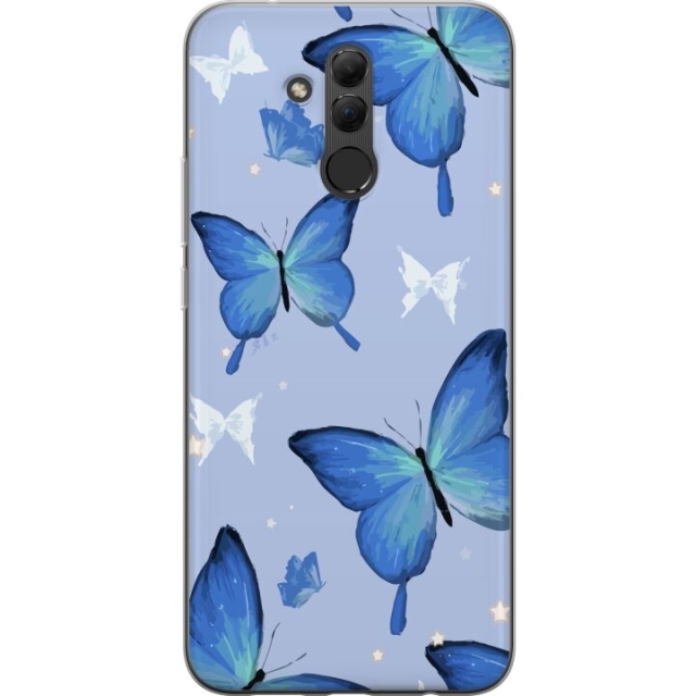 Mobiele hoes voor Huawei Mate 20 lite met Blauwe vlinders ontwerp