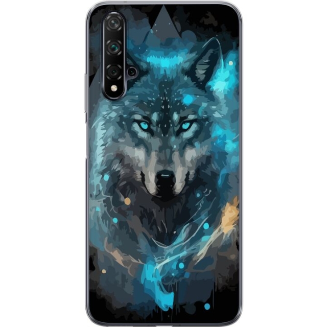 Mobiele hoes voor Huawei nova 5T met Wolf ontwerp