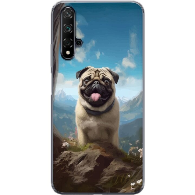 Mobiele hoes voor Huawei nova 5T met Blije Hond ontwerp