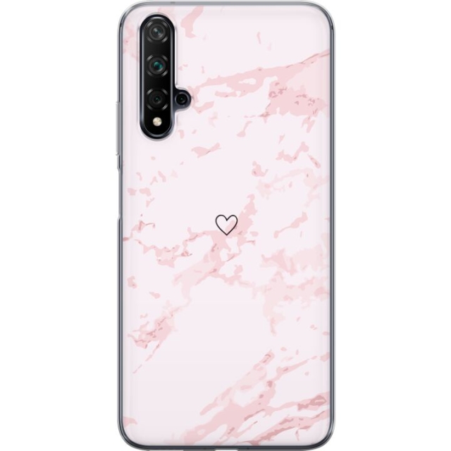 Mobiele hoes voor Huawei nova 5T met Roze Hart ontwerp
