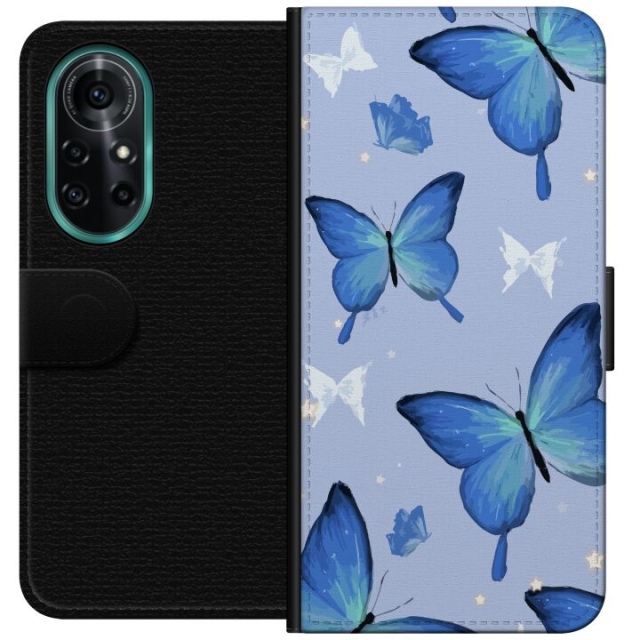 Portemonnee-hoesje voor Huawei nova 8 Pro met Blauwe vlinders ontwerp