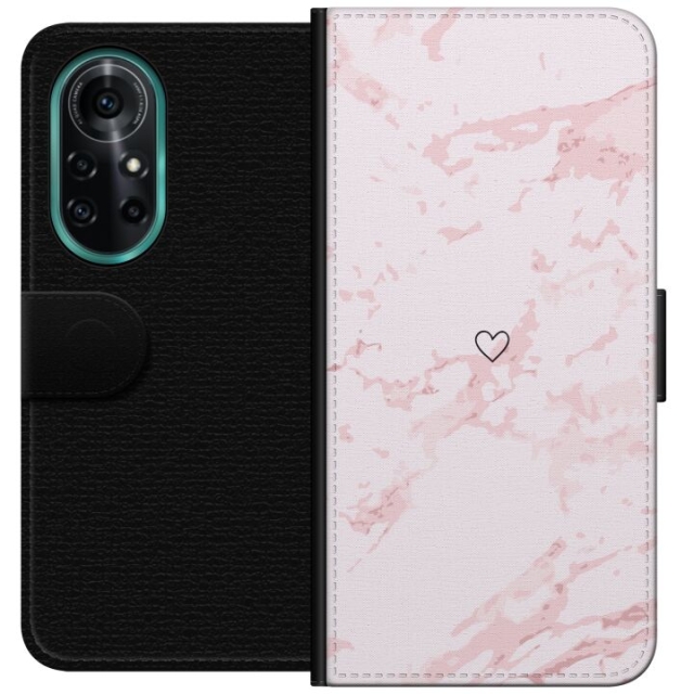 Portemonnee-hoesje voor Huawei nova 8 Pro met Roze Hart ontwerp
