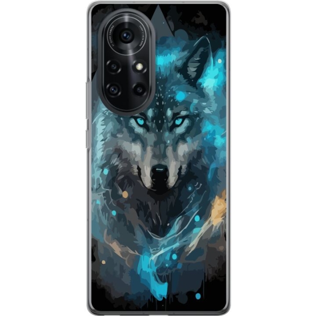 Mobiele hoes voor Huawei nova 8 Pro met Wolf ontwerp