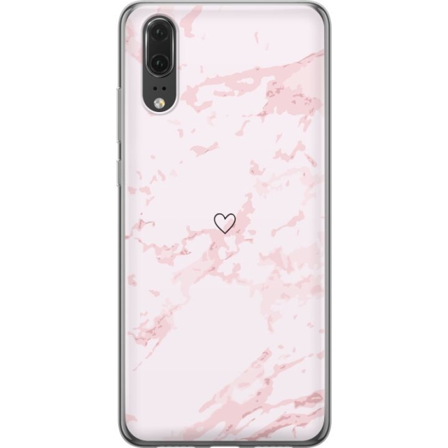 Mobiele hoes voor Huawei P20 met Roze Hart ontwerp
