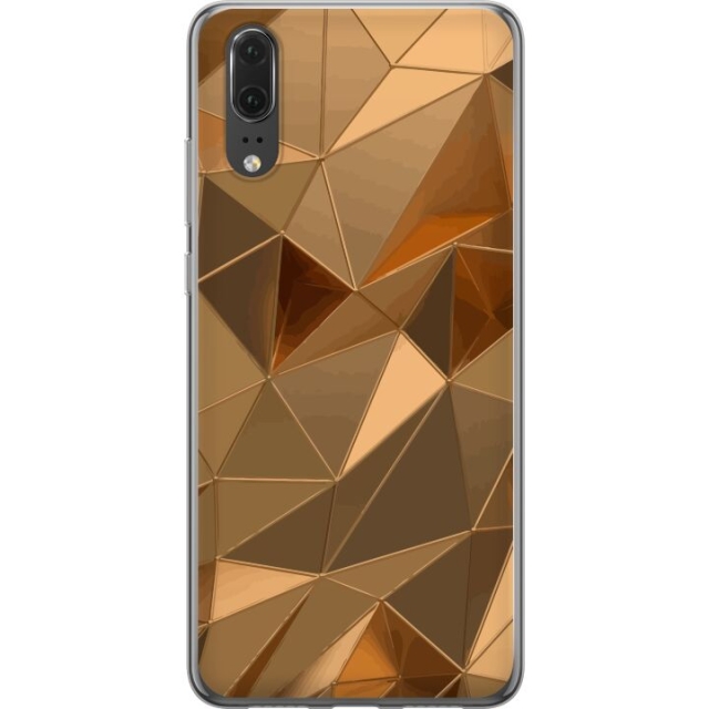 Mobiele hoes voor Huawei P20 met 3D Goud ontwerp