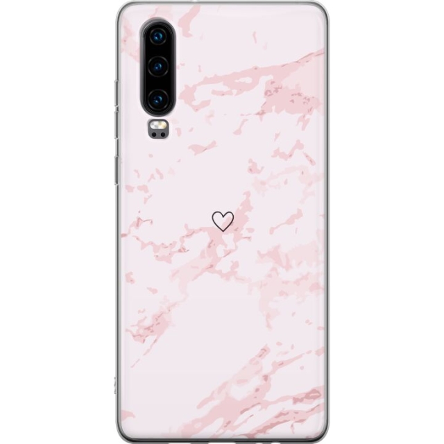 Mobiele hoes voor Huawei P30 met Roze Hart ontwerp