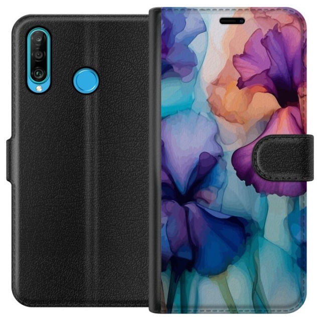 Portemonnee-hoesje voor Huawei P30 lite met Magische bloemen ontwerp