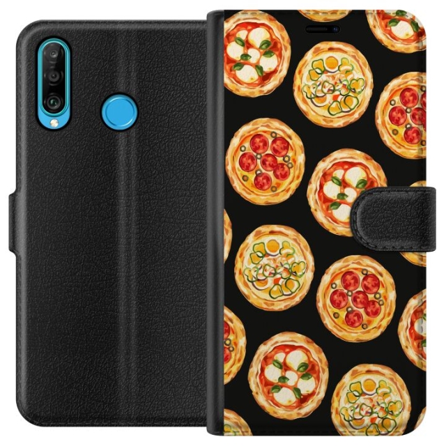 Portemonnee-hoesje voor Huawei P30 lite met Pizza ontwerp