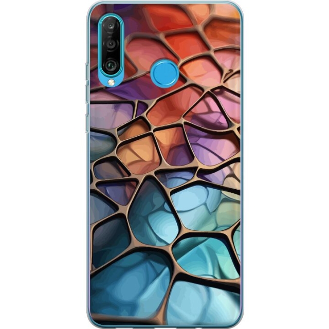 Mobiele hoes voor Huawei P30 lite met Metallic patroon ontwerp