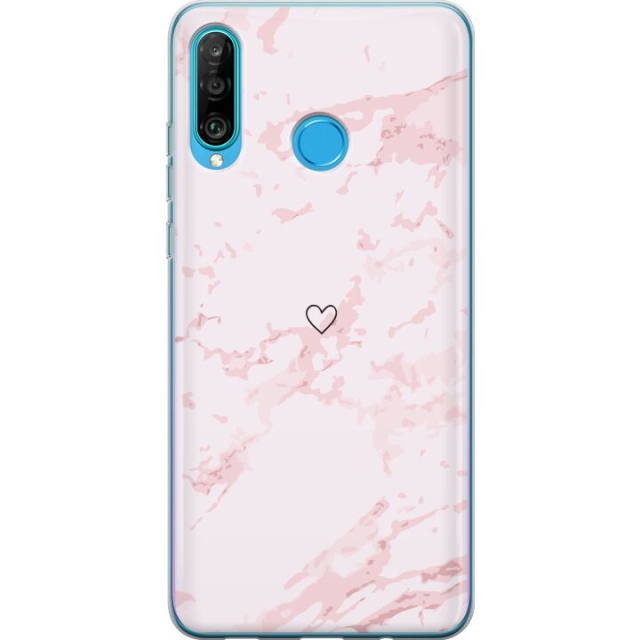Mobiele hoes voor Huawei P30 lite met Roze Hart ontwerp