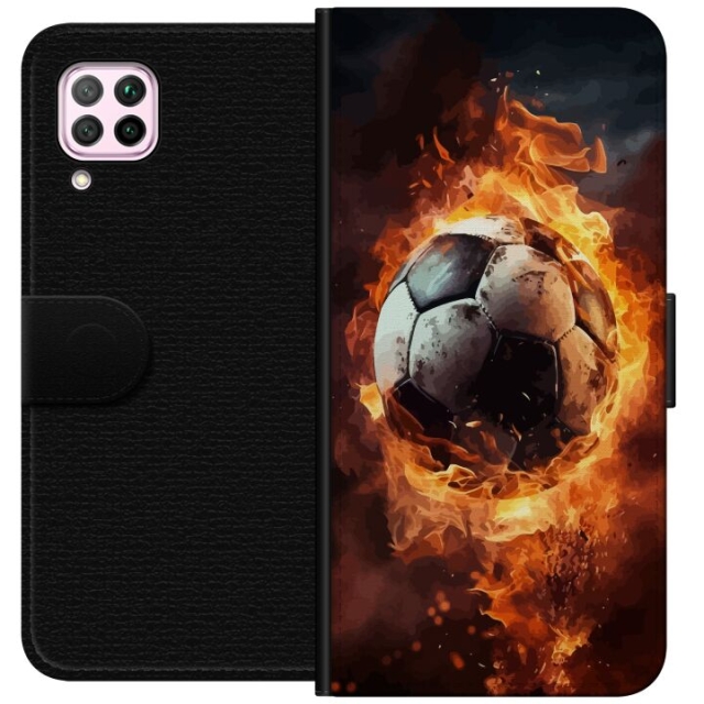 Portemonnee-hoesje voor Huawei P40 lite met Voetbal ontwerp