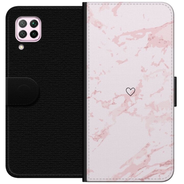 Portemonnee-hoesje voor Huawei P40 lite met Roze Hart ontwerp