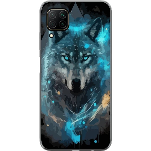 Mobiele hoes voor Huawei P40 lite met Wolf ontwerp