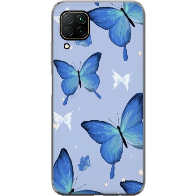 Mobiele hoes voor Huawei P40 lite met Blauwe vlinders ontwerp