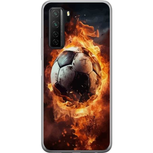 Mobiele hoes voor Huawei P40 lite 5G met Voetbal ontwerp