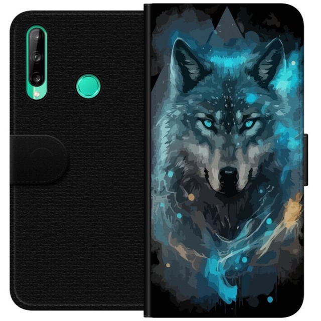 Portemonnee-hoesje voor Huawei P40 lite E met Wolf ontwerp