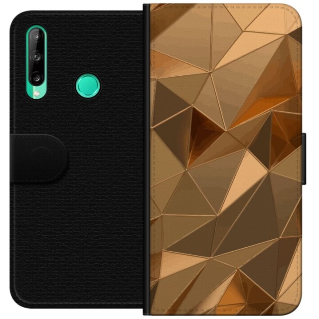 Portemonnee-hoesje voor Huawei P40 lite E met 3D Goud ontwerp