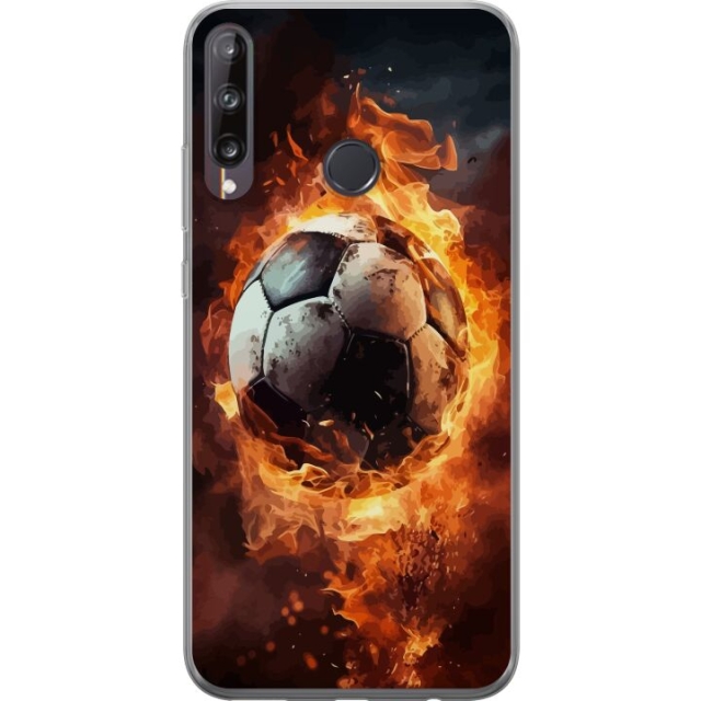 Mobiele hoes voor Huawei P40 lite E met Voetbal ontwerp