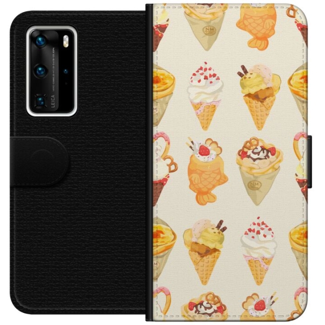 Portemonnee-hoesje voor Huawei P40 Pro met Glasachtig ontwerp