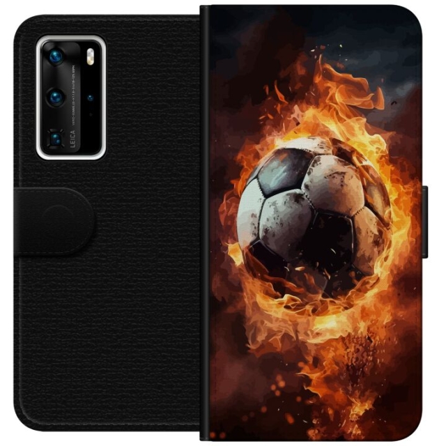 Portemonnee-hoesje voor Huawei P40 Pro met Voetbal ontwerp
