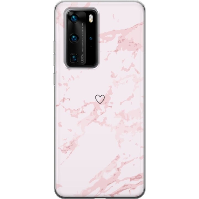 Mobiele hoes voor Huawei P40 Pro met Roze Hart ontwerp
