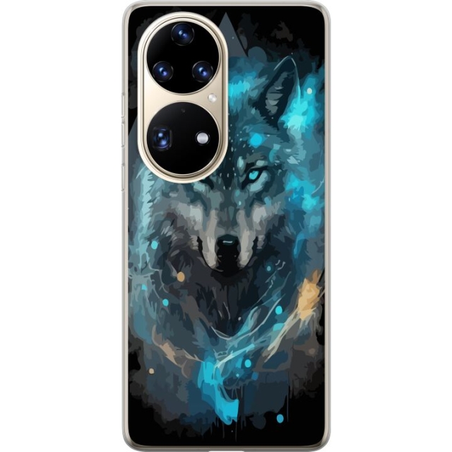Mobiele hoes voor Huawei P50 Pro met Wolf ontwerp
